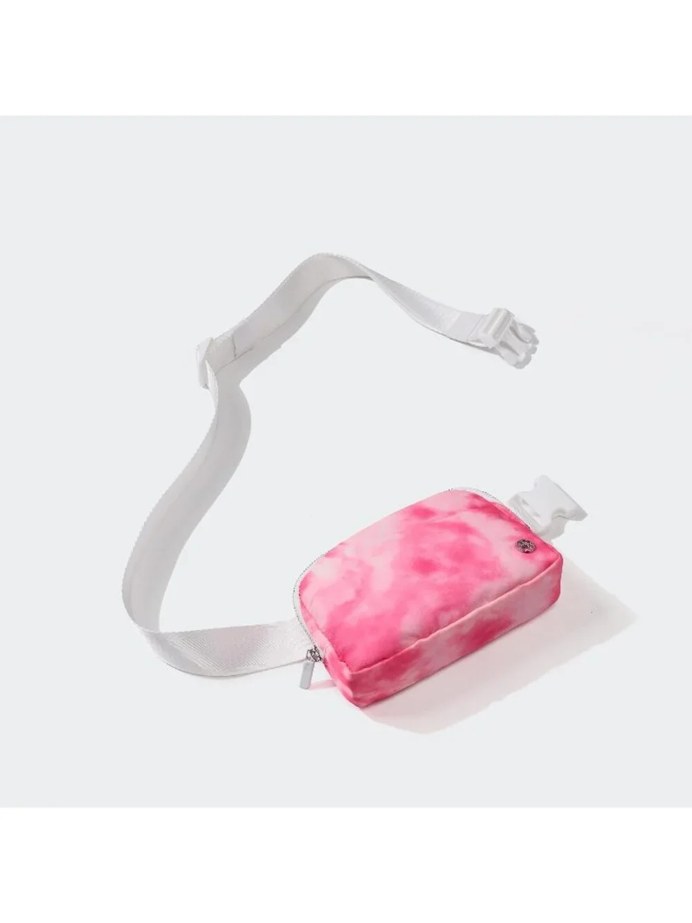 Men's Cloud Pink Crossbody Belt Bag Wide Zipper Adjustable Strap 3-Pockets